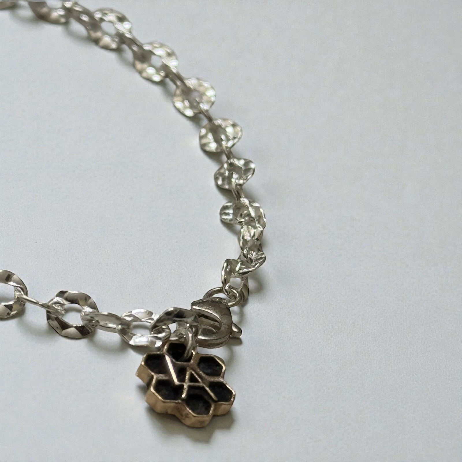 Silver Ripple Charm Bracelet image 